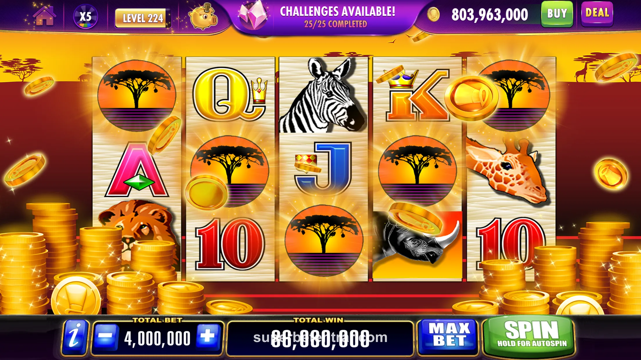 Tela inicial do app Superbet